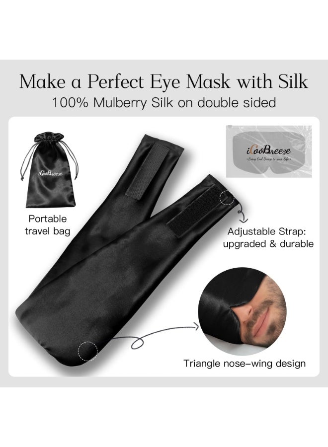 Eye Mask for Women Men, Soft Pressureless Cooling Blackout Eye Covers for Sleeping, Large Size Sleep Mask fits All Heads Adjustable, 1PC, Vivid Black - Image 3
