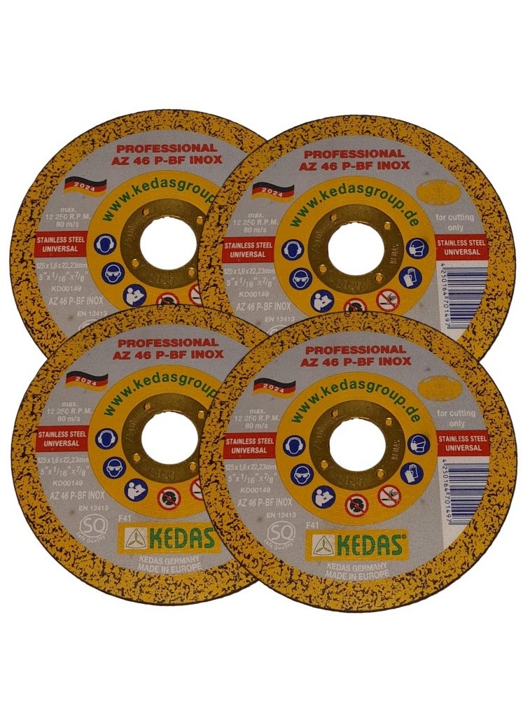 حجر قطع انوكس استانلس 5 بوصة بسكوتة من كيداس 4 قطع - Image 1