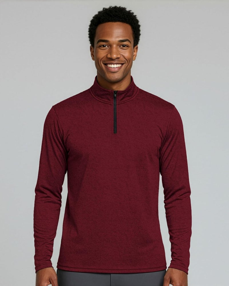 REALESSENTIALS Real Essentials 3 Pack: Men's Active Dry-Fit Quarter Zip Long Sleeve Outdoor Athletic Performance Pullover - Image 2