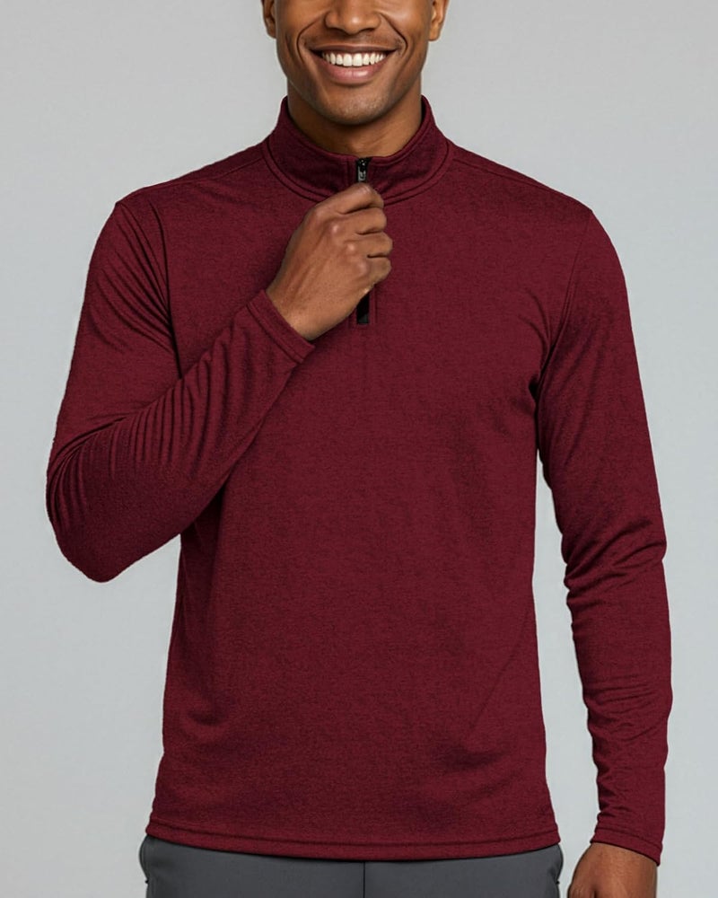 REALESSENTIALS Real Essentials 3 Pack: Men's Active Dry-Fit Quarter Zip Long Sleeve Outdoor Athletic Performance Pullover - Image 3