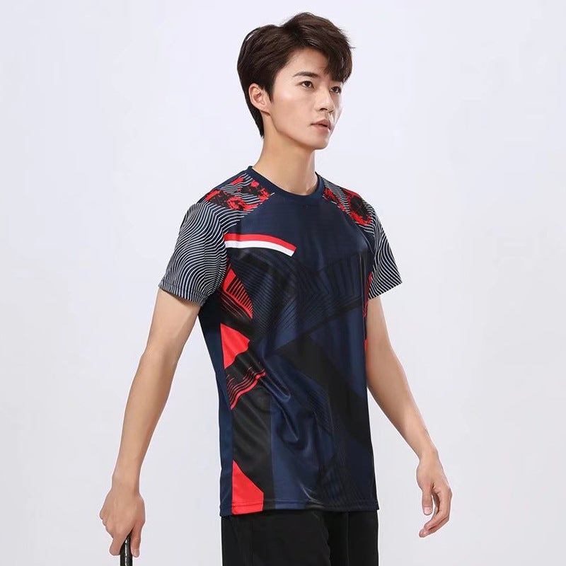 Generic New Badminton Set Unisex Short Sleeve Summer Men's Royal Blue Top