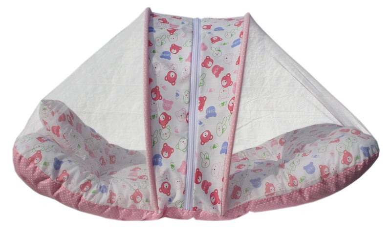 AMARDEEP Cotton Toddler Mosquito And Insect Protection Net/Modern Mattress Pink Teddy Print 70 * 40 Cms - Image 4