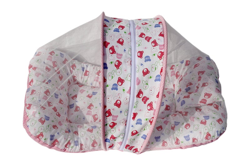 AMARDEEP Cotton Toddler Mosquito And Insect Protection Net/Modern Mattress Pink Teddy Print 70 * 40 Cms - Image 5