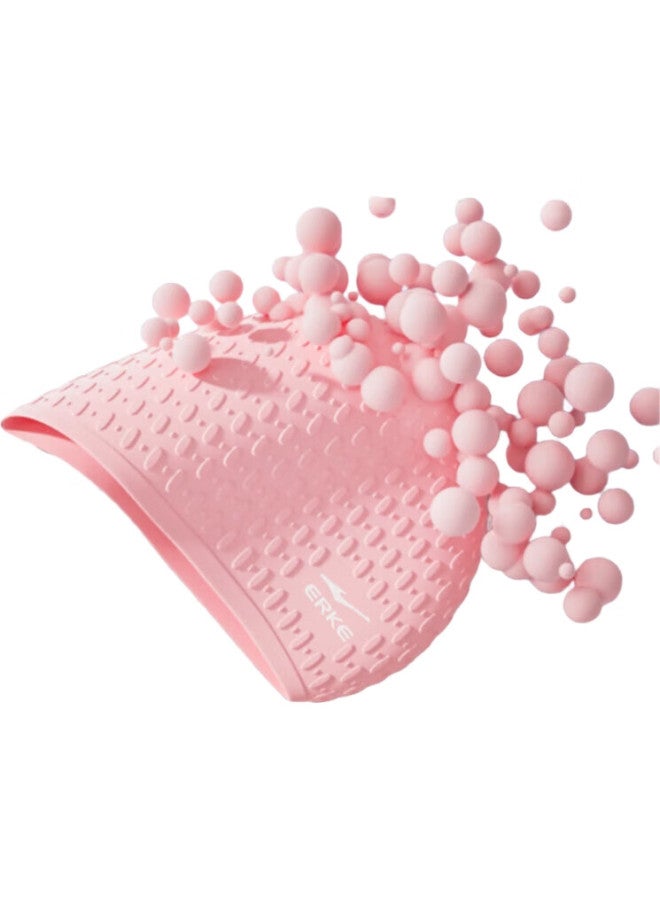 ERKE Silicone Swim Cap, Granular Silicone, Unisex For Adults, Concave Non-Slip Comfortable Long Hair Non-Binding Bubble Swimming Cap - Image 2
