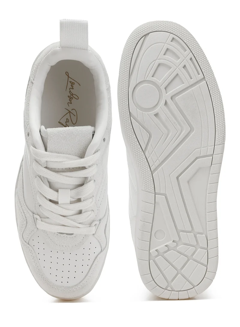 London Rag Faux Leather Casual Sneakers in White