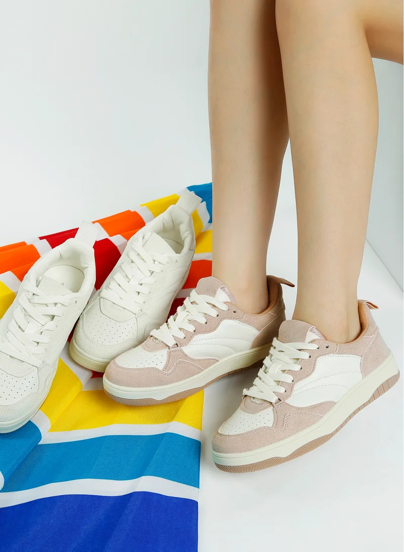 London Rag Faux Leather Casual Sneakers in White