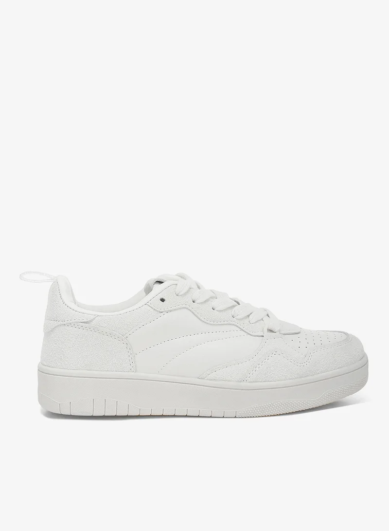 لندن راج أحذية رياضية كاجوال من الجلد الصناعي باللون الأبيض
