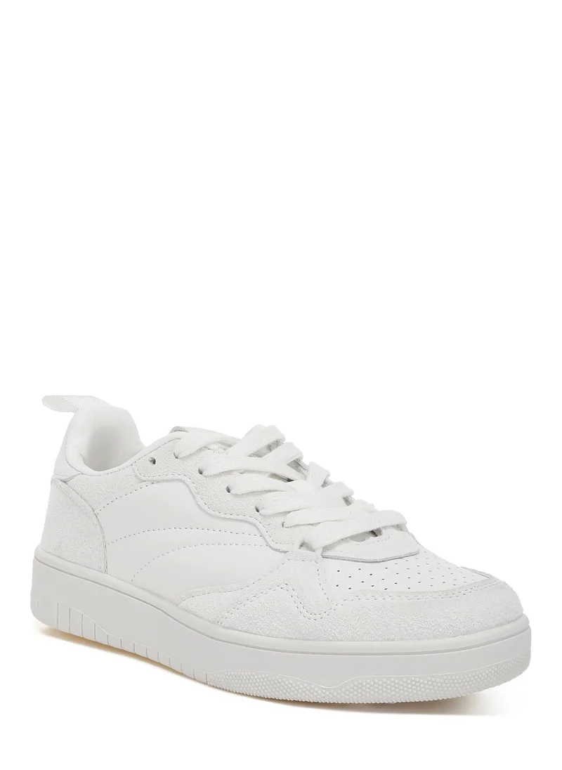 London Rag Faux Leather Casual Sneakers in White