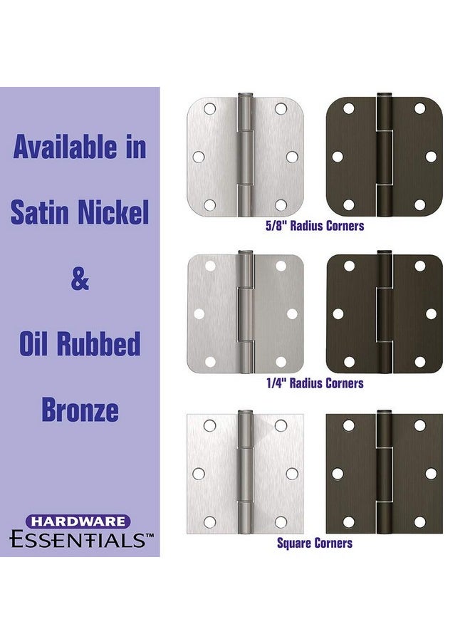 Hillman Hardware Essentials 854322 Round Corner Squeak-Proof Door Hinges, 3-1/2 inch, 3-1/2", Oil-Rubbed Bronze, 3 Pieces  - Image 4