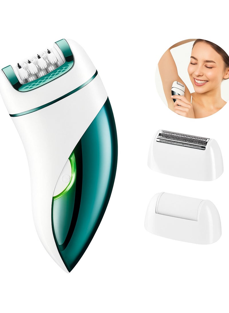 جهاز إزالة الشعر للنساء - 3 رؤوس قابلة للإزالة، جهاز إزالة الشعر اللاسلكي للنساء للساقين والذراعين، مزيل شعر سلس الانزلاق، قابل لإعادة الشحن عبر USB - Image 1