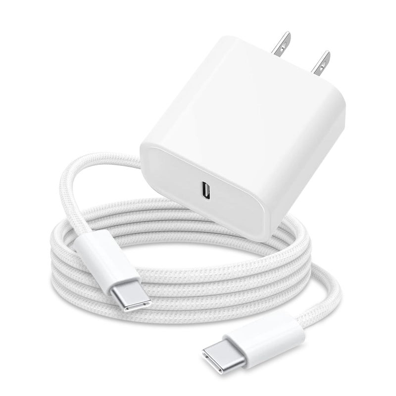 CYQAPC 6FT 20W USB Type C Fast Charger Block for iPhone 16e 17 16 15 Pro MaX,AirPods 4 4th, AirPods Pro 3 2 2nd, iPad Pro Air 13/12.9,iPad 10th Tablet,Samsung Galaxy A16 A15 A14 5G A54 A03S A53 A23 A34 - Image 1