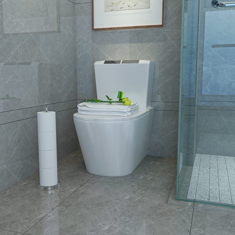 ROLABAM Toilet Paper Holder Stand with Reserve Function  Free Standing Toilet Paper Holder for Bathroom  Space Toilet 4 Rolls Toilet Paper Storage 22.5"" Height (2 Pack  Chrome) - Image 4