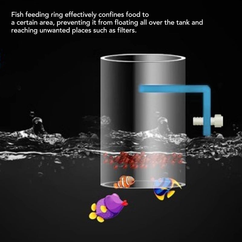 Zerodis Acrylic Fish Feeding Ring,Clear Design Fish Food Feeder Circle for Fish Aquariums Reduces Waste (L) - Image 2
