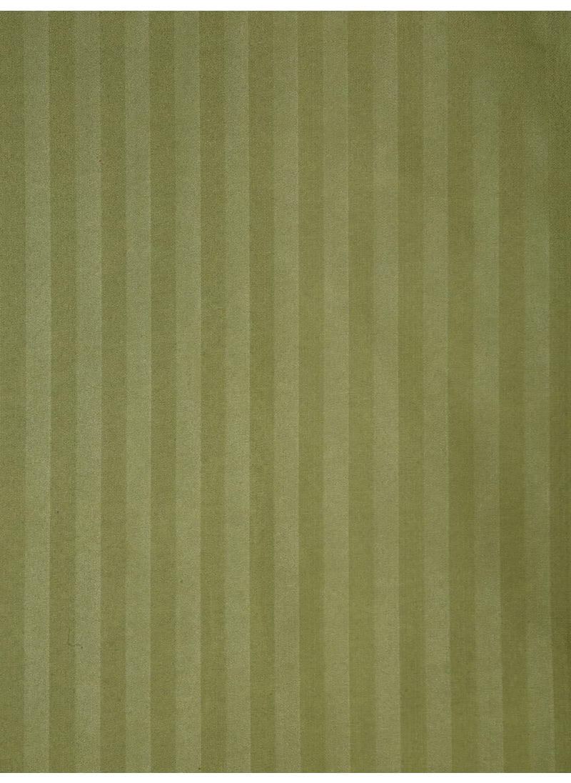 Home Sizzler Home Sizzler 300TC Cotton Green Satin Striped Double Bedsheet with 2 King Size Pillow Covers 90X92  - Image 3