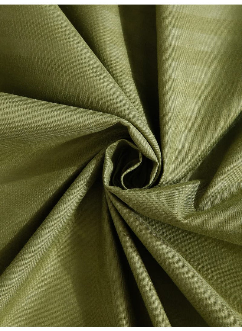 Home Sizzler Home Sizzler 300TC Cotton Green Satin Striped Double Bedsheet with 2 King Size Pillow Covers 90X92  - Image 4