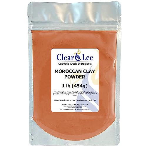ClearLee Moroccan Red Clay Cosmetic Grade Powder - 100% Pure Natural Powder - Great For Skin Detox, Rejuvenation, and More - Heal Damaged Skin - DIY Clay Face Mask (1 LB) - Image 1