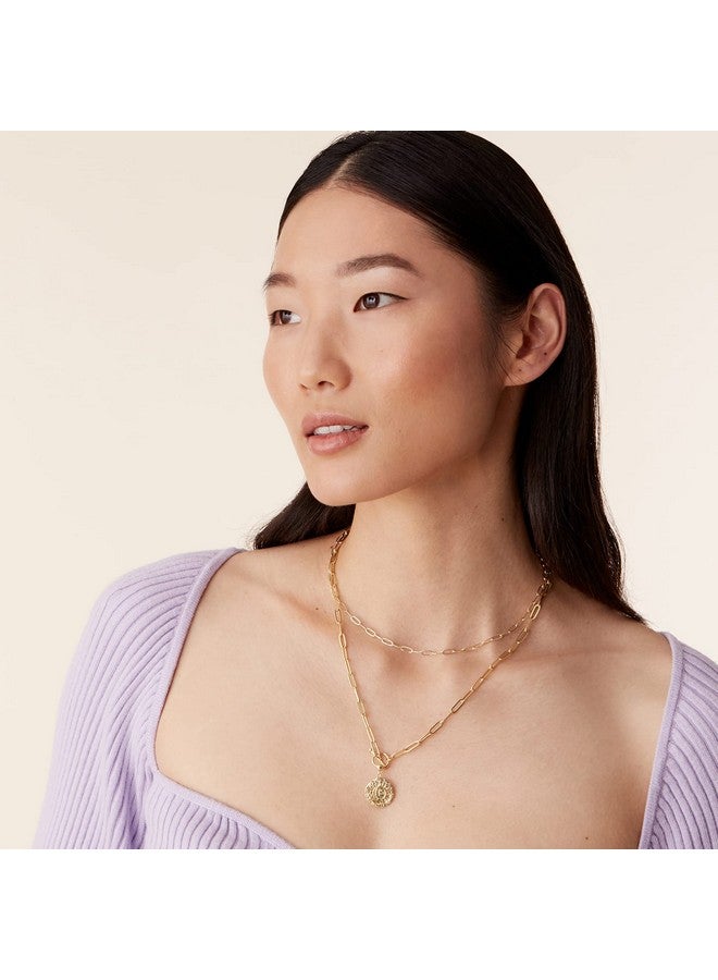 PAVOI 14K Gold Plated Layered Sun and Lock Pendant Necklace | Layering Necklaces for Women | Dainty Minimalist Design Pendant (Sun & Lock, Yellow Plated) - Image 3