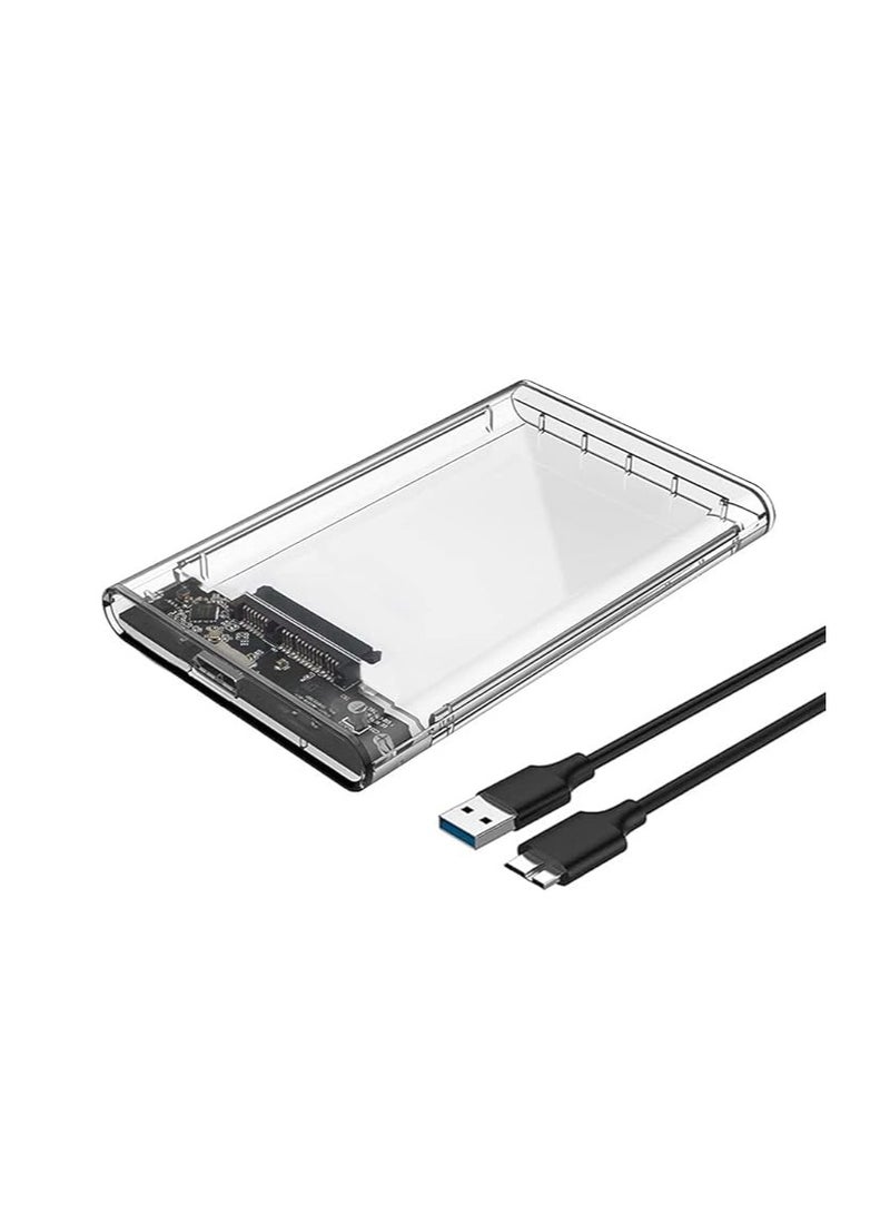 Generic 2.5" SATA to USB 3.1Tool-Free Clear External Hard Drive Enclosure for 2.5 Inch SSD & HDD 9.5mm 7mm External Hard Drive Case Supports UASP SATA - Image 1
