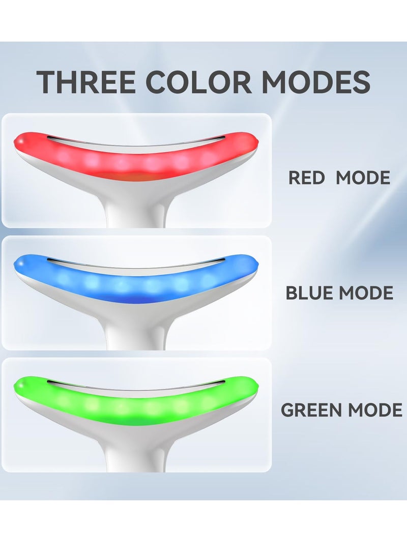 عام جهاز تدليك الوجه والرقبة، جهاز تدليك الوجه المحمول 3 في 1، أداة نحت الوجه، جهاز منزلي للعناية بالبشرة، أبيض - Image 2