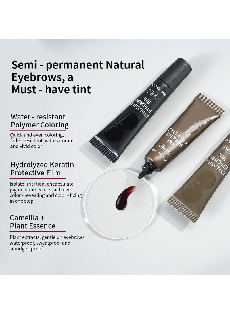 إيكونساين مجموعة صبغ الرموش والحواجب من آيكون ساين - أسود/بني/قهوة - تركيبة لطيفة تدوم طويلًا مع جل مغذي - مجموعة صبغ الرموش والحواجب احترافية وسهلة الاستخدام - Image 2