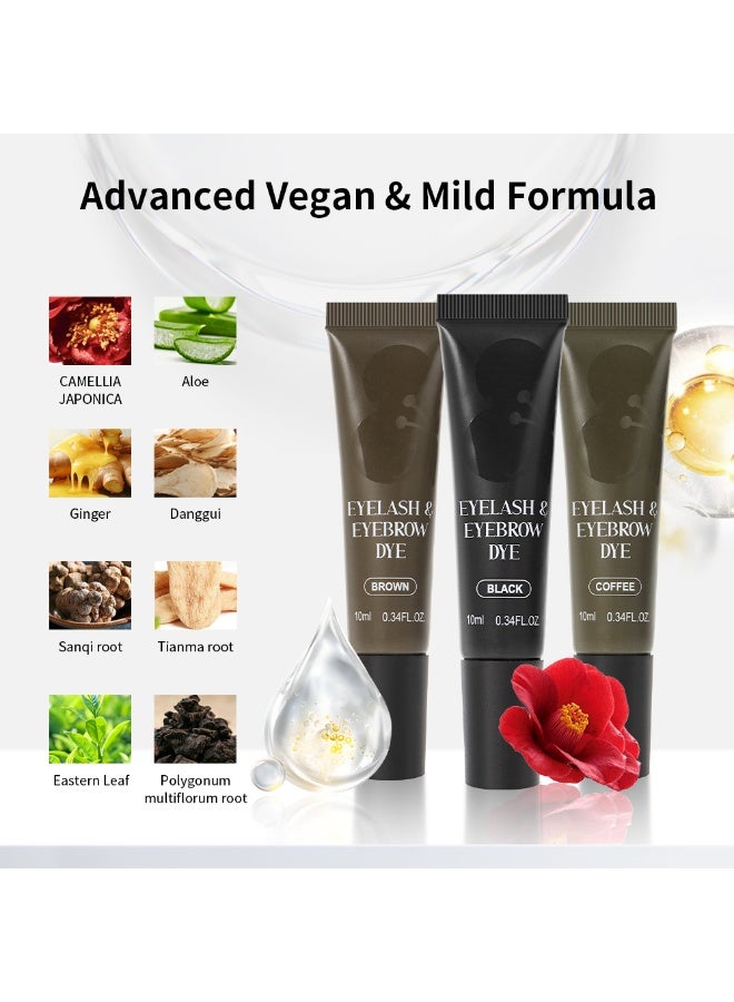 إيكونساين مجموعة صبغ الرموش والحواجب من آيكون ساين - أسود/بني/قهوة - تركيبة لطيفة تدوم طويلًا مع جل مغذي - مجموعة صبغ الرموش والحواجب احترافية وسهلة الاستخدام - Image 4
