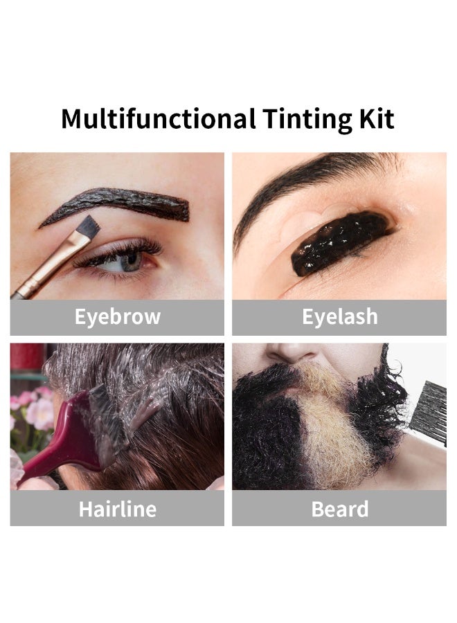 إيكونساين مجموعة صبغ الرموش والحواجب من آيكون ساين - أسود/بني/قهوة - تركيبة لطيفة تدوم طويلًا مع جل مغذي - مجموعة صبغ الرموش والحواجب احترافية وسهلة الاستخدام - Image 3