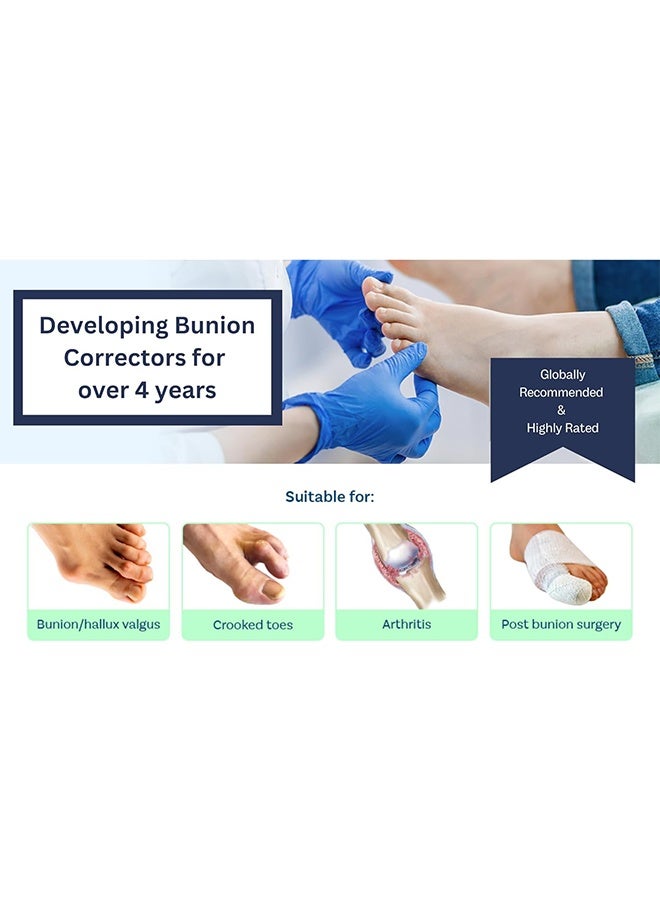 2-Pack Bunion Corrector for Women & Men, Orthopedic Bunion Splint for Hallux Valgus Pain Relief, Big Toe Separator, Adjustable Day/Night Support, Comfortable Hammer Toe Straightener - Image 4