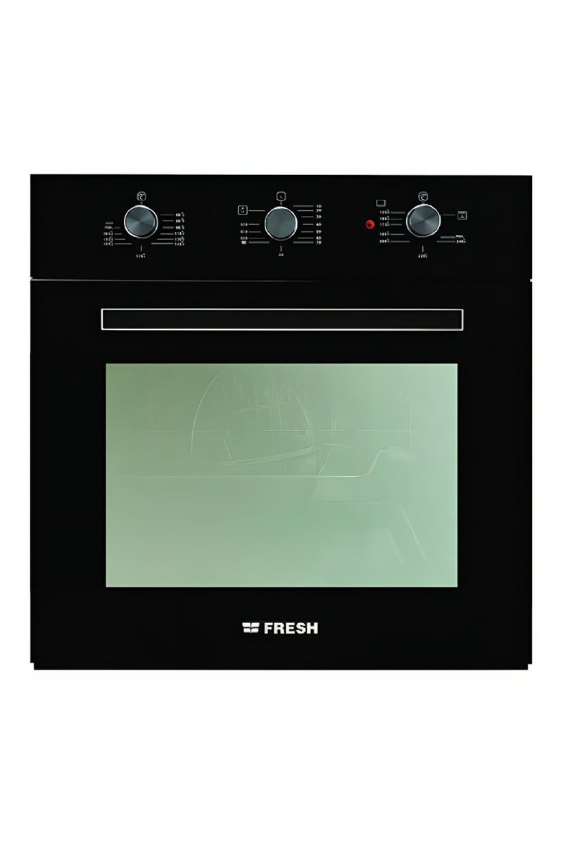 Fresh 60cm Black Built-in Oven, Gas & Electric, Soft Close 10344