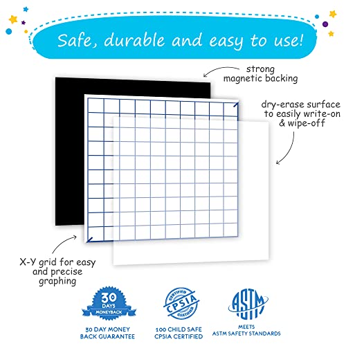 Simply magic Jumbo Magnetic XY Coordinate Dry Erase Grid, 30"x30" - Write-On & Wipe-Off Magnetic Dry Erase Board Grid, Reusable Dry Erase Graph & Practice Board for Math Graphing, Classroom & Homeschool Supplies - Image 4