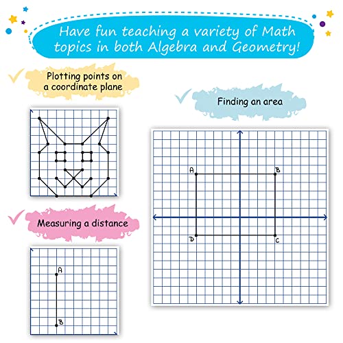 Simply magic Jumbo Magnetic XY Coordinate Dry Erase Grid, 30"x30" - Write-On & Wipe-Off Magnetic Dry Erase Board Grid, Reusable Dry Erase Graph & Practice Board for Math Graphing, Classroom & Homeschool Supplies - Image 5