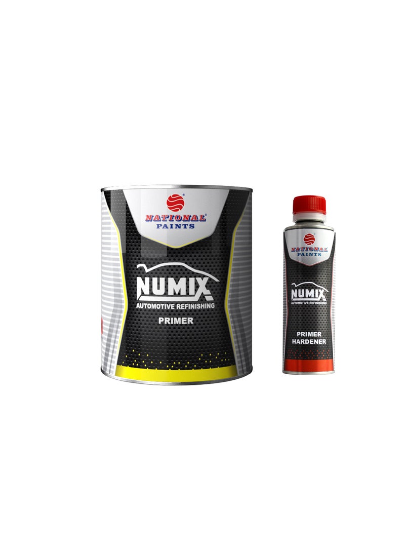 NATIONAL PAINTS - Numix 2K Easy Sanding Primer Grey 1 Liter and 0.25 Liter Hardener Specially Designed for Automotive by National Paints - Image 1