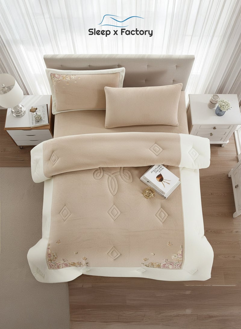 سليب × فاكتوري طقم مفرش شتوي مخملي 4 قطع – مقاس مفرد - Image 2