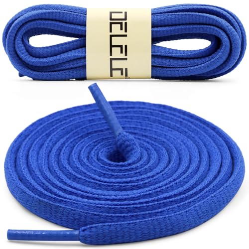 DELELE 2Pair Oval Shoes laces 42 Colors Half Round 1/4" Athletic ShoeLaces for Sport/Running Shoes Shoe Strings Sapphire Blue -45 inch - Image 2