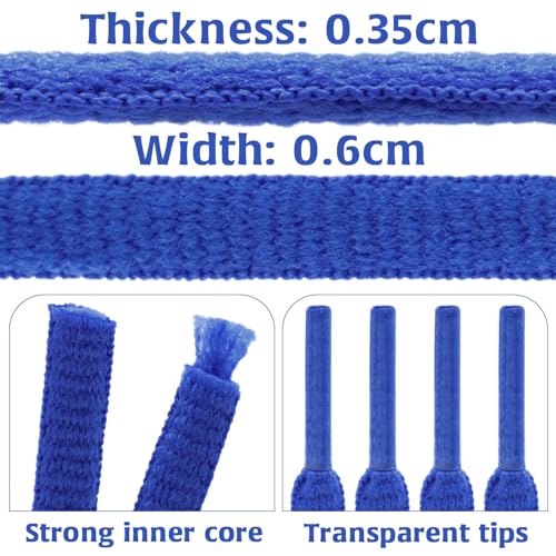 DELELE 2Pair Oval Shoes laces 42 Colors Half Round 1/4" Athletic ShoeLaces for Sport/Running Shoes Shoe Strings Sapphire Blue -45 inch - Image 3