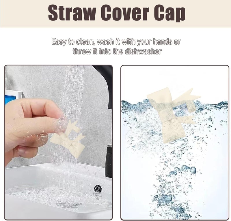 Hpebl 6Pcs Silicone Straw Toppers Covers for Stanley Cups 40/30oz 10mm(0.4in) Dust-Proof Bow Straw Covers Toppers Suitbale for Stanley Cup Accessories Reusable Straws Caps (Colorful F) - Image 3
