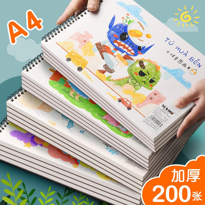 A4 Drawing Children'S Kindergarten Art Book Primary School Students Marker Pen Painting Boys And Girls Blank Picture Book - Image 1