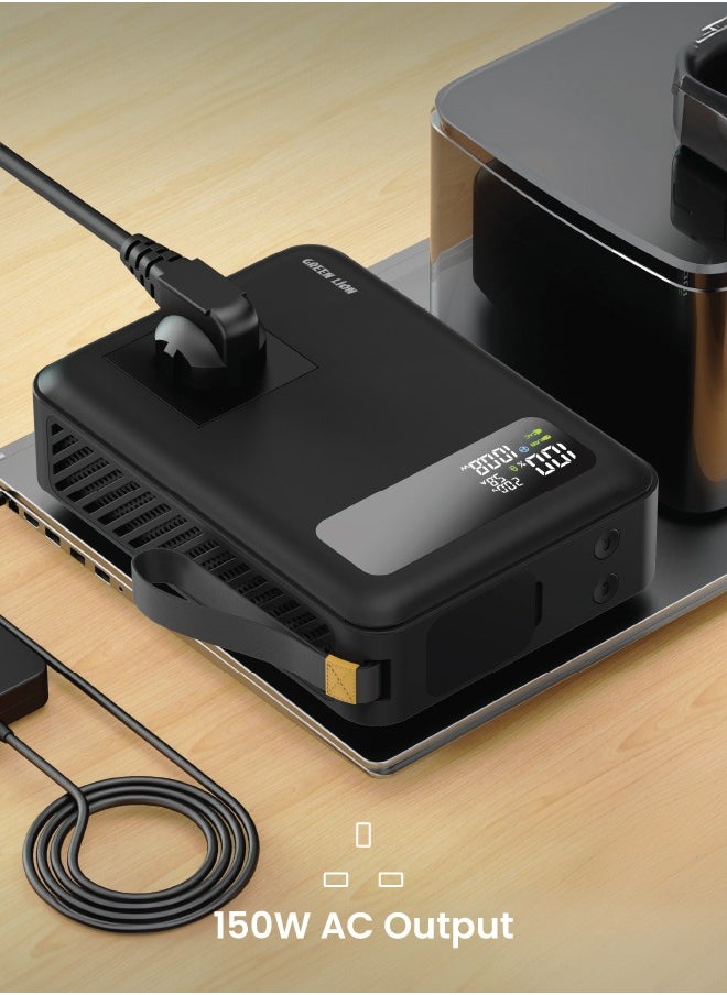 GREEN LION - Power Vault 270W 30000mAh Power Bank / PD 100W Fast Charging / Built in Cooling Fan / LED Digital Display / 150W AC Out / 120W DC Out / Built in AC Socket / x1 USB-A & x2 Type-C - Black - Image 1