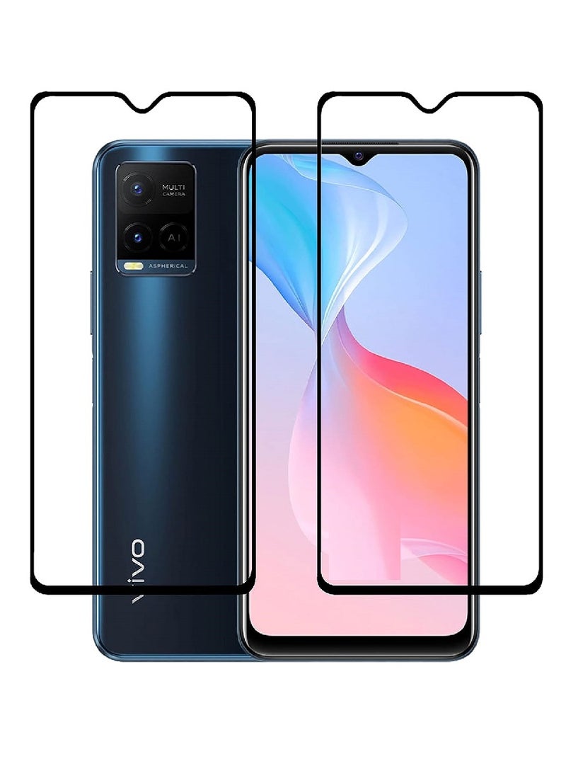 Super 2 Pieces Tempered Glass Screen Protector 5D Designed For vivo Y21t Full Glue Edge to Edge Full Screen Coverage And Bubble Free - Image 1