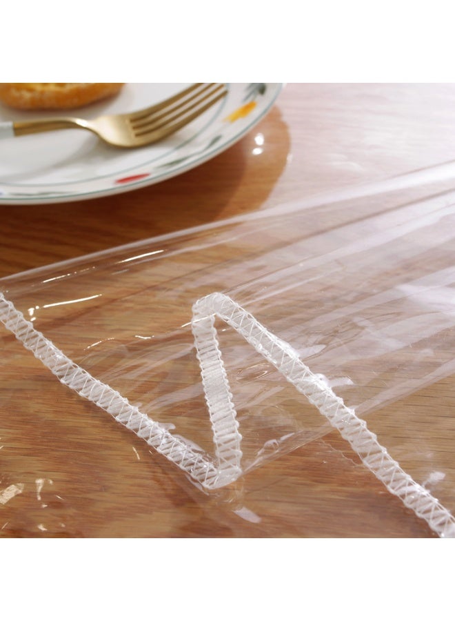 مفرش طاوله|شفاف|غطاء طاولة شفاف|مفرش طاولة طعام |شفاف مقاوم للماء والزيت من مادة البولي فينيل كلوريد بسمك 0.13 مم، مفرش طاولة قهوة، مفرش طاولة تلفزيون 140 سم × 180 سم - Image 5