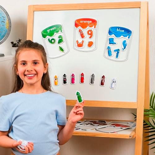 Simply magic 66 PCS Magnetic Color Sorting Set Magnetic Numbers Colors Sorting Toys for Toddlers Numbers Color Sorting Magnets for Fridge and Whiteboard Recognition Sorting Set Simply Magic - Image 5