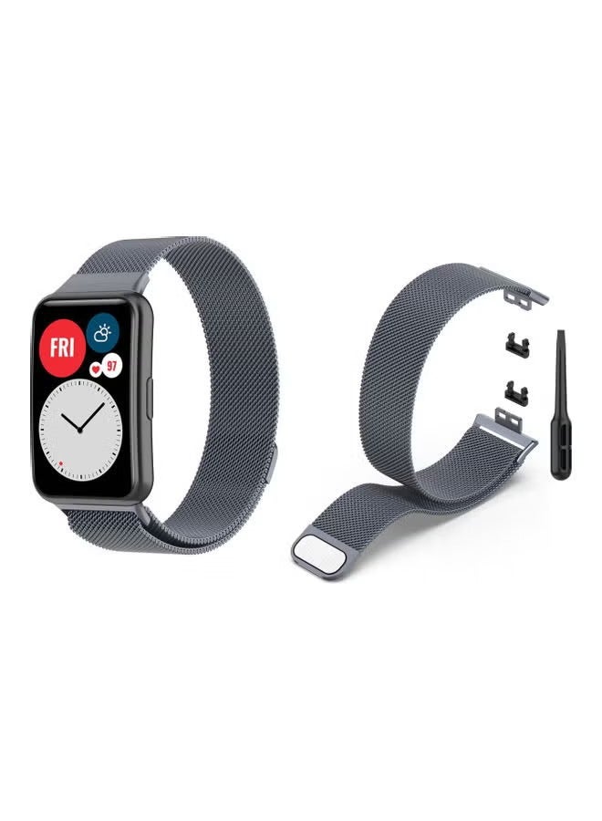 بروماس سوار ميلانيزي بديل لساعة هواوي فيت باللون الرمادي - Image 2