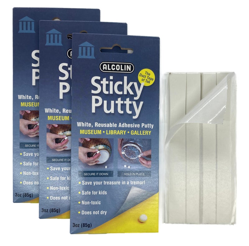 9oz Alcolin Sticky Putty Reusable Museum Gallery Quality Adhesive Putty Repositionable Wont Dry 3 x 3oz Pack