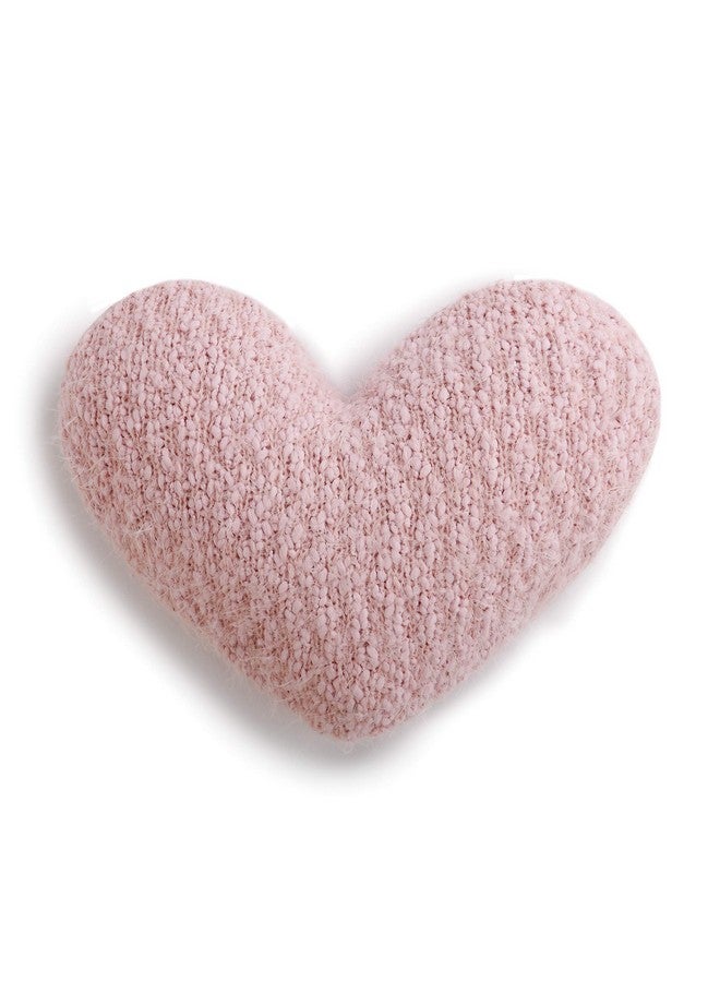 DEMDACO Pale Pink Soft Heart Shaped 10 x 11 inch Plush Polyester Decorative Throw Giving Pillow - Image 2