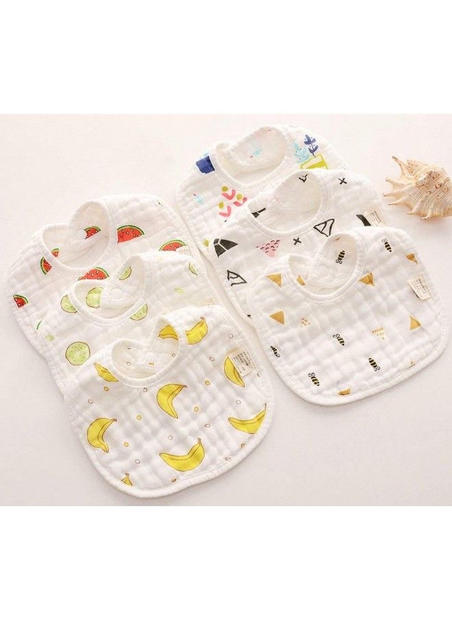 BabyGo Muslin Pure Cotton Cartoon Print 8 Layer Baby Bibs Set Of 3 (Multicolor)  - Image 3