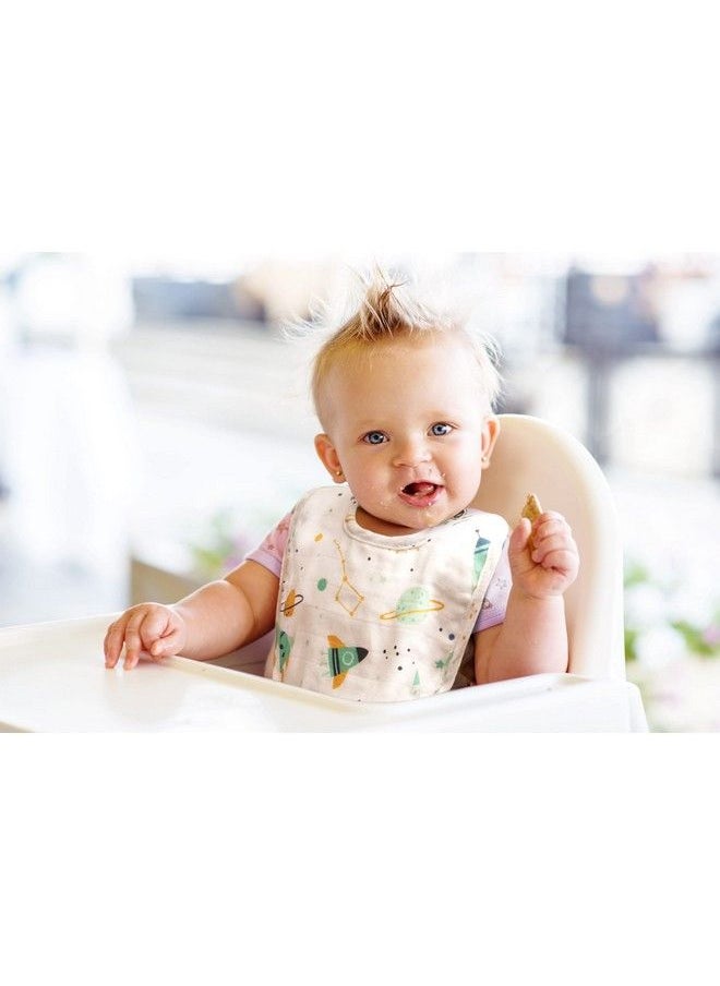BabyGo Muslin Pure Cotton Cartoon Print 8 Layer Baby Bibs Set Of 3 (Multicolor)  - Image 4