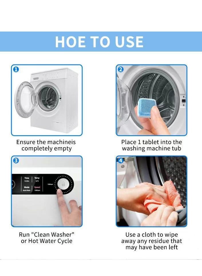 Maebho Washing Machine Cleaner Tablets, Deep Clean Front Loader & Top Load Washer, 24 Pcs Professional Grade Washer Machine Cleaner Deodorizer for Removing Build-up - Image 3