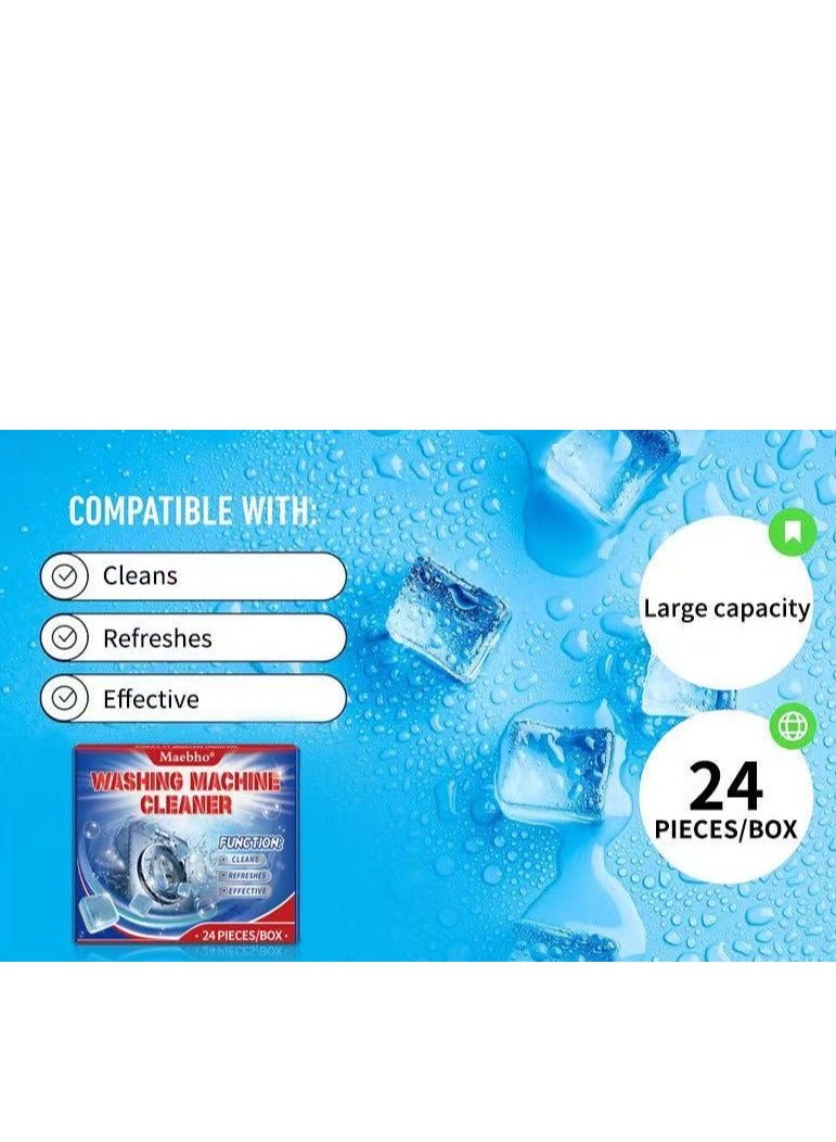 Maebho Washing Machine Cleaner Tablets, Deep Clean Front Loader & Top Load Washer, 24 Pcs Professional Grade Washer Machine Cleaner Deodorizer for Removing Build-up - Image 5