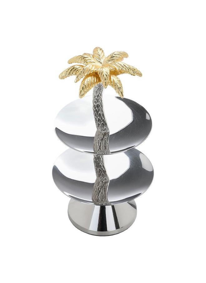 Alsaif Steel Serving Stand 2 Levels Silver  - Image 2