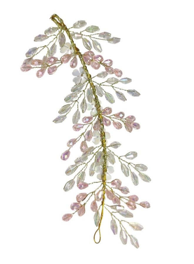 fabula Jewellery Pink Crystal Floral Bridal Hair Vine Tiaras - Wedding Hair Accessories - For Women & Girls Stylish Latest (ROH171_Z1)- For Women & Girls Stylish Latest - Image 3
