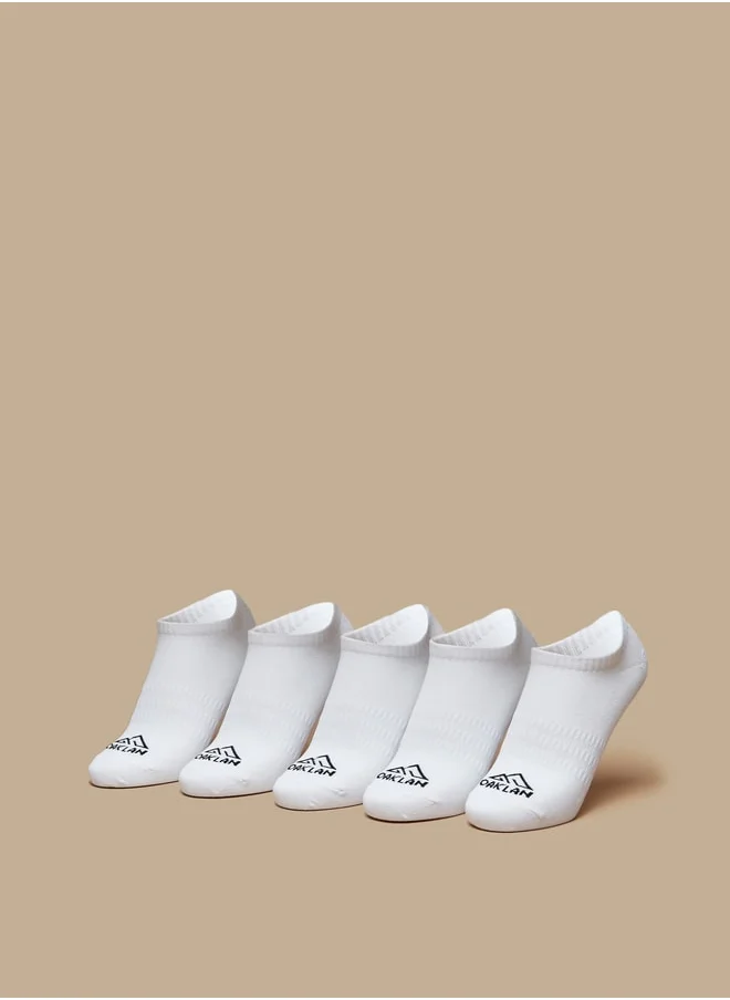 أوكلان Women's Logo Print Ankle Length Sports Socks - Set of 5